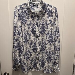 🆕 Dokotoo Beautiful Patterned  Button Down Blouse. XL. Brand NWT!!💥💥